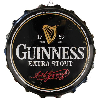 Guinness Extra Stout Bottle Cap Metal Sign